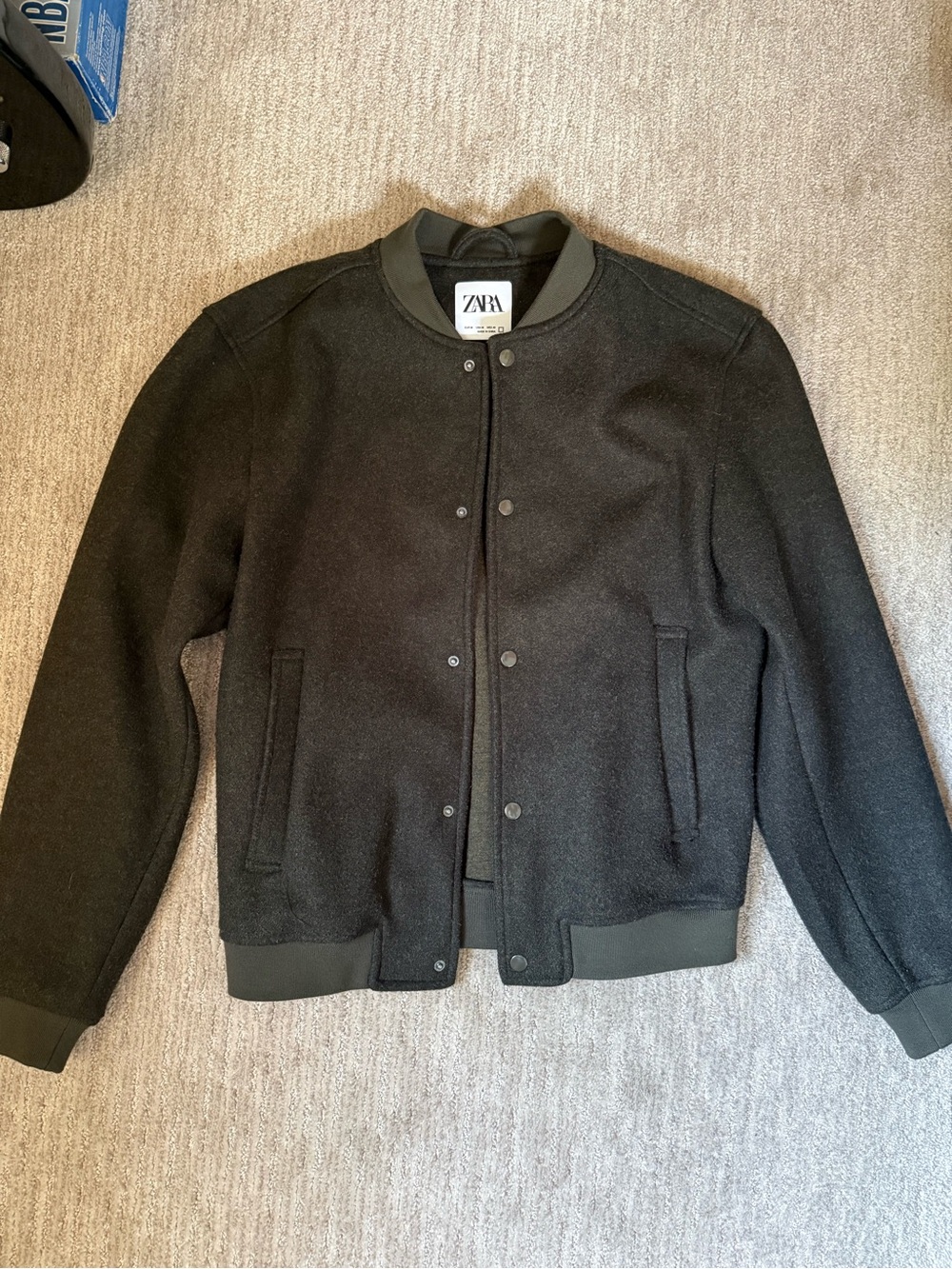 ZARA Black Wool Bomber Jacket